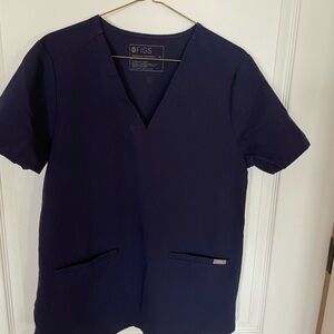 Figs Deep Blue V-Neck Scrub Top